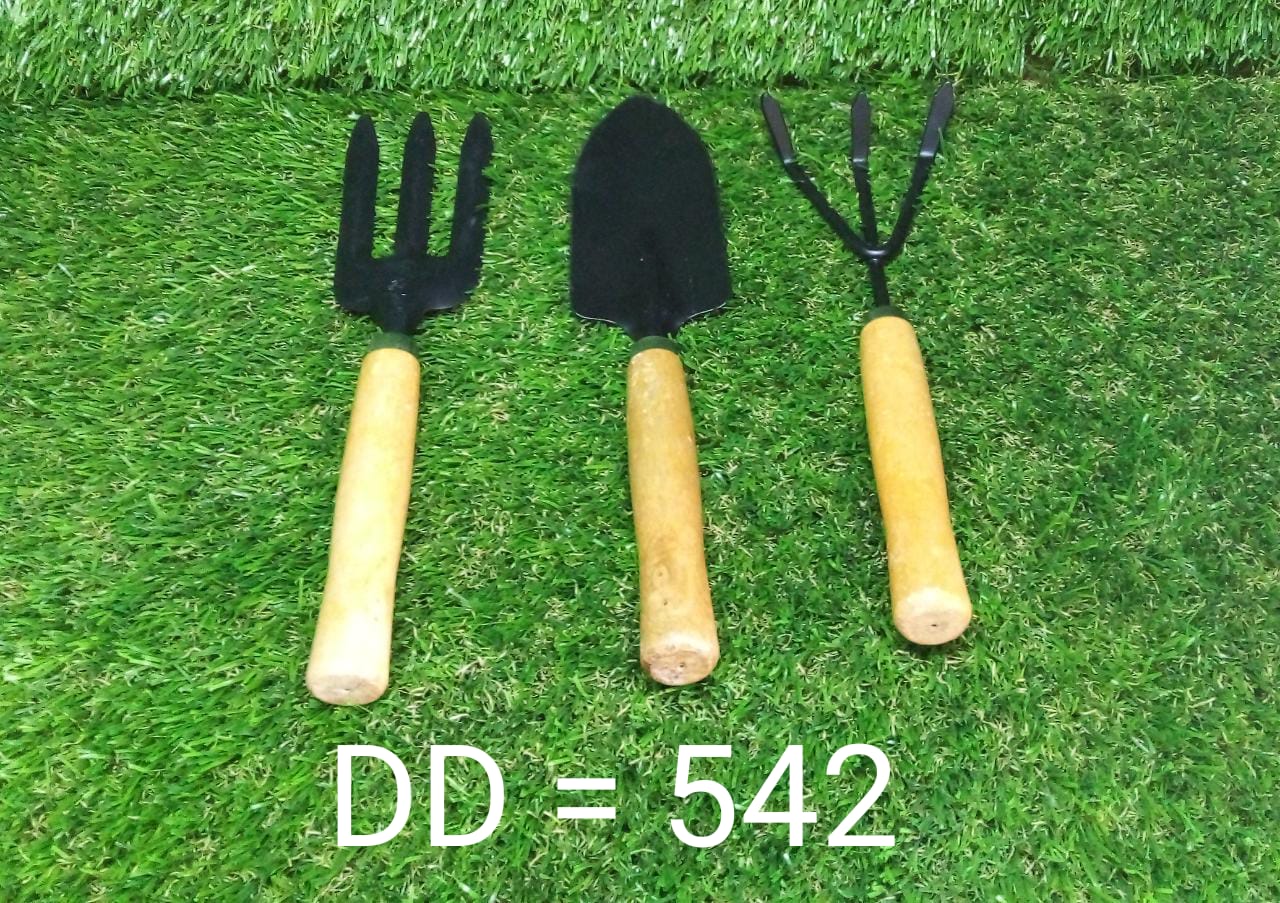 Set of hand cultivator, trowel, and fork Set of hand cultivator, trowel, and fork